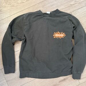 Nickelodeon Men's Dark Gray Sweater with Orange Logo